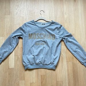 Moschino Sweatshirt - grey gold sparkle